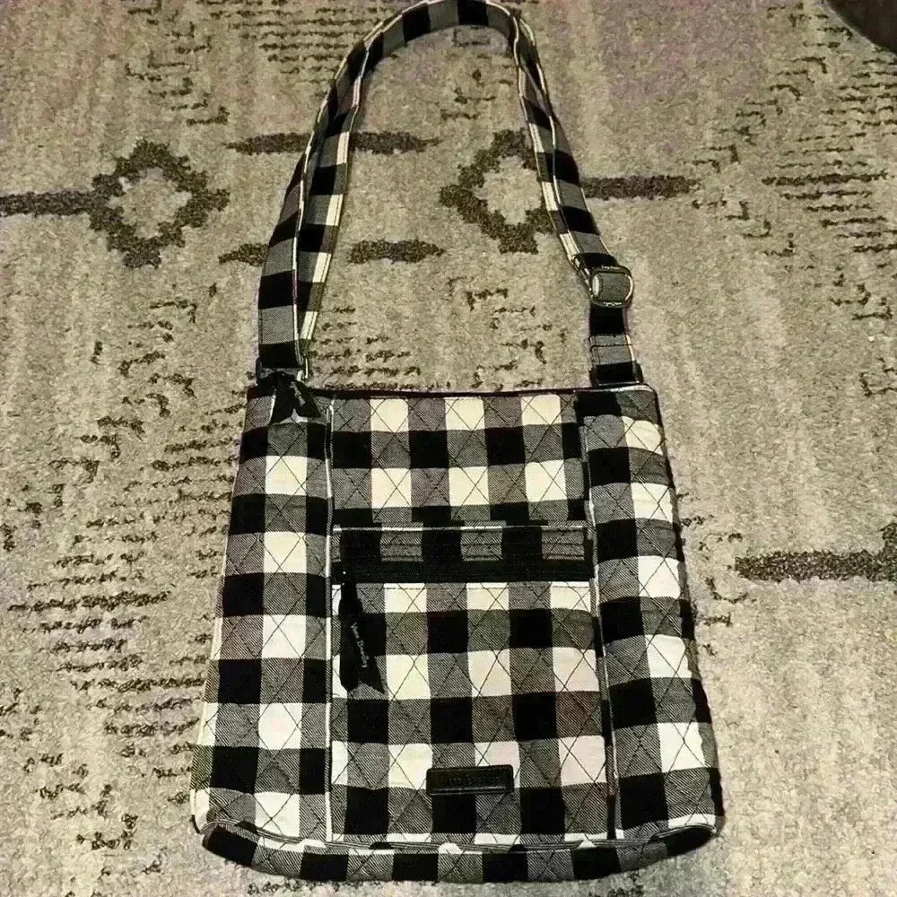 VERA BRADLEY‎  | PEARL BUFFALO CHECK / BLACK & WHITE GINGHAM CROSSBODY BAG